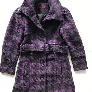🔥YOKI New York Girl purple plaid trench Coat